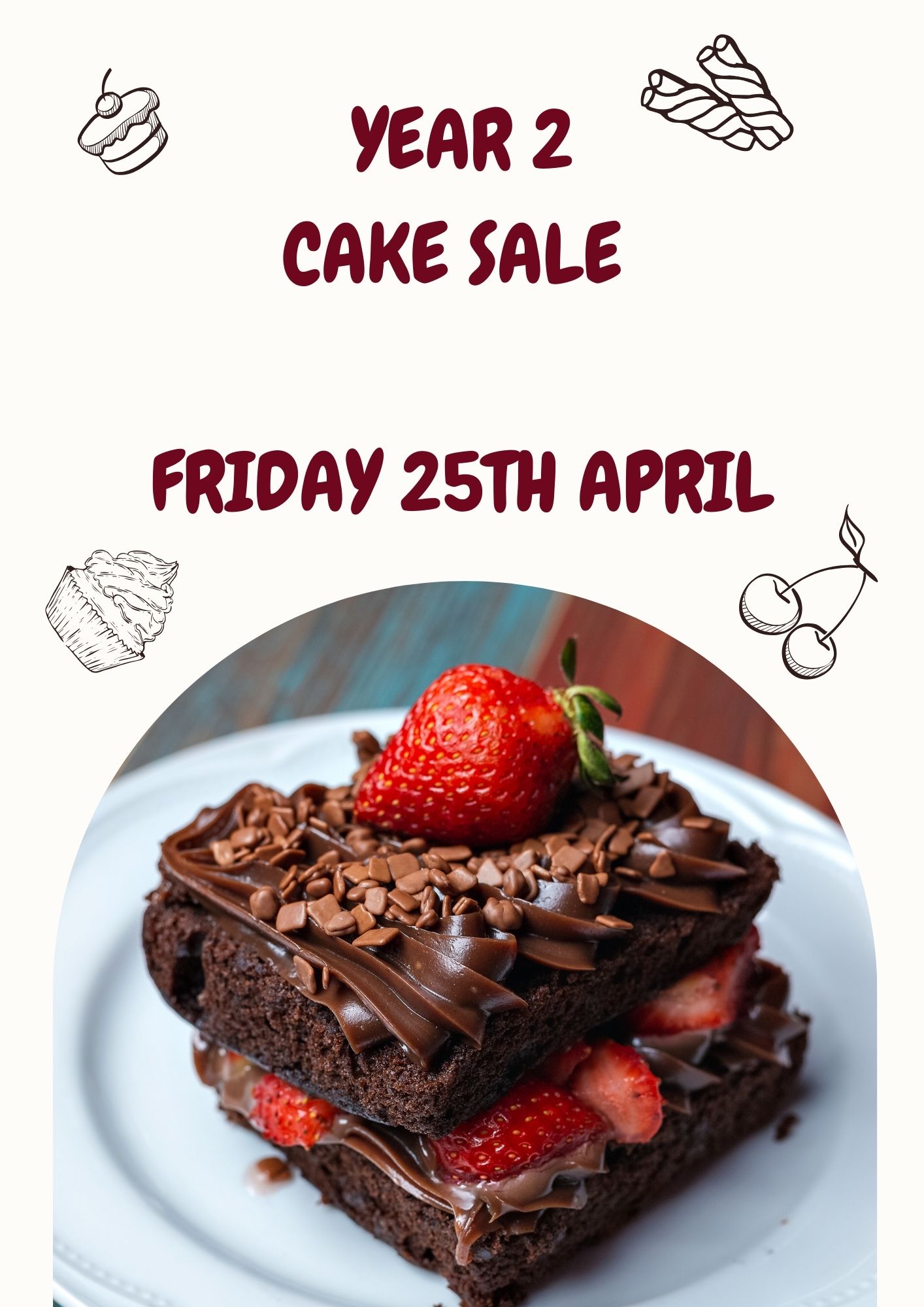 Year 2 Cake Sale Poster 