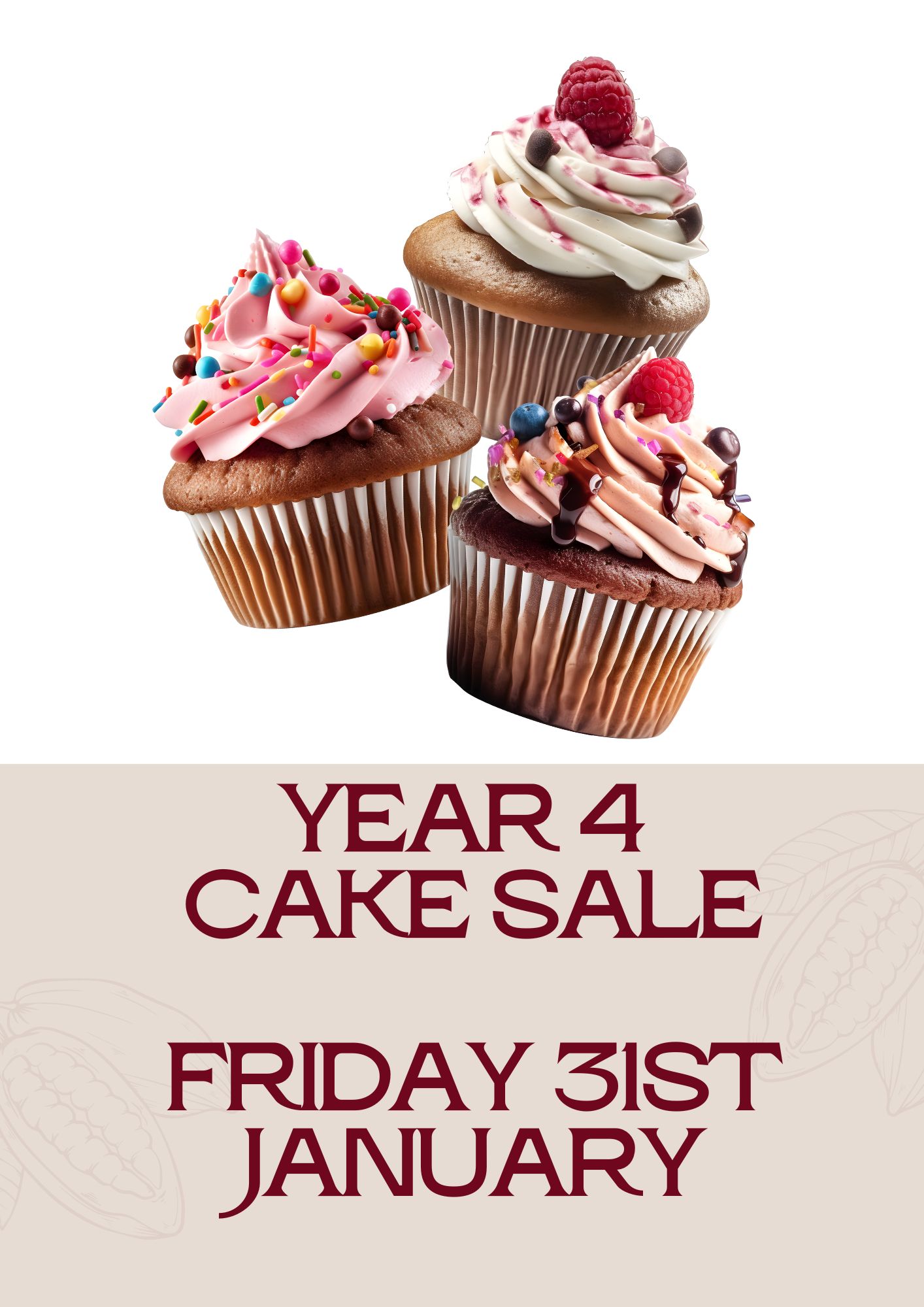 Year 4 Cake Sale Poster 