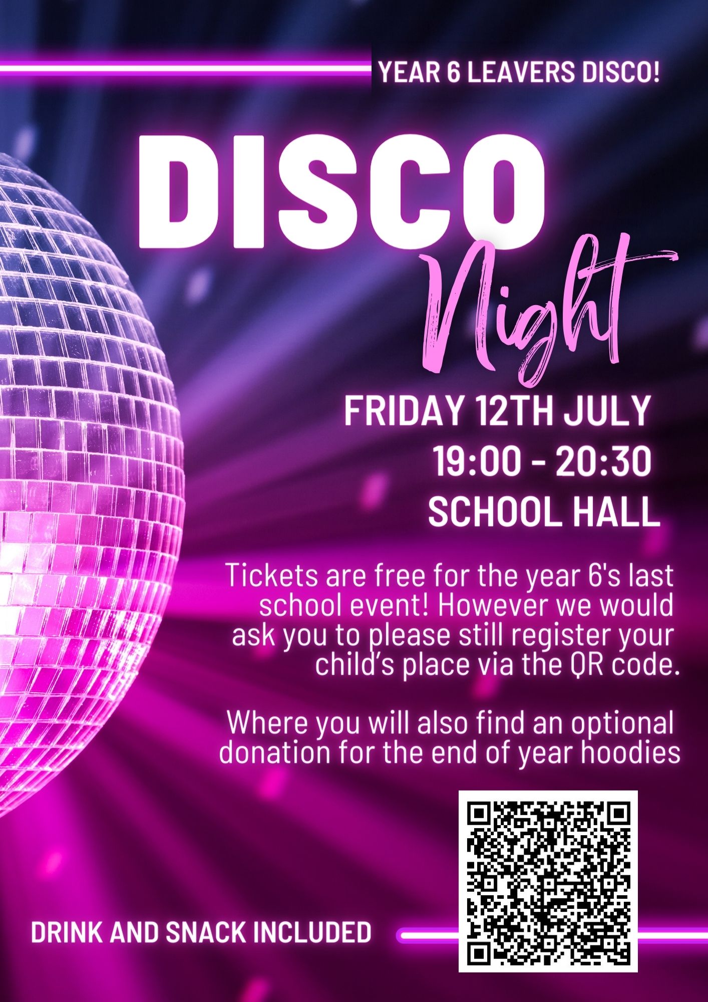 Year 6 Disco poster 
